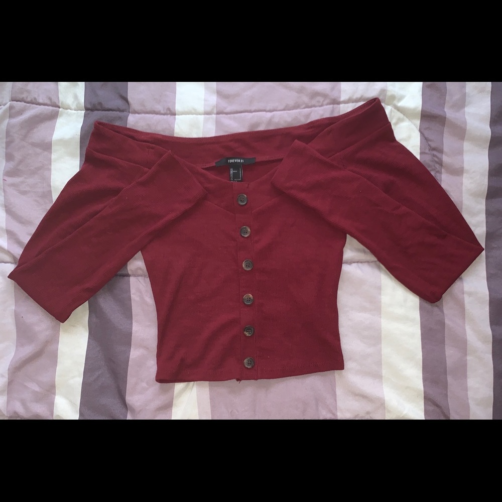 🌸2/$25🌸 Forever 21 Burgundy Crop Top ❤️